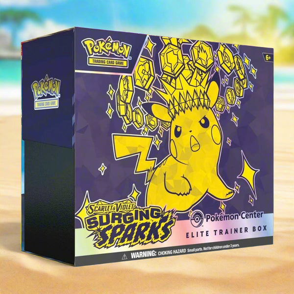 SURGING SPARKS POKEMON CENTER ETB CASE OF 4